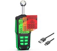 RDINSCOS MT36S - Medidor de humedad de pared con pantalla de 3 colores, detector de humedad con 4 modos para paredes, azulejos, madera, yeso, hormigón