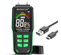 RDINSOCS Medidor de Humedad con Aguja,Adecuado Para la Determinación Rápida del Contenido de Humedad de Madera, Papel, Pladur, Hormigón y Construcción, Higrometro con Batería y Pantalla LCD en Color