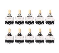 Rdjumpdjo 10X Perilla Maciza Eje de Caja Estilo para Conmutador Selector de 3 Posiciones Conmutador, Punta Beige