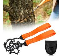 Rdlobu Sierra de Cadena de Mano Portátil 65 cm Motosierra de Bolsillo de Acero al Carbono, Sierra de Alambre con Bolsa para Cinturón, Sierra de Cadena Manual para Senderismo al Aire Libre Camping