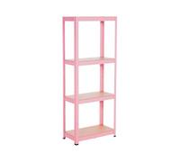 RDM TOOLS QUALITY Estantería Rosa Metálica Modular con 4 Baldas Ajustables | 7H Seven House | Estantería Uso Doméstico | Estantería Multiusos | Dimensiones 148x60x30cm | Aguanta hasta 240Kg