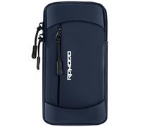 RDMODO Soporte para teléfono con brazalete para correr, para iPhone 13, 14, 15, 16 Pro Max, Samsung, brazalete elástico ajustable para teléfono, 2 bolsillos, soporte para teléfono celular para caminar