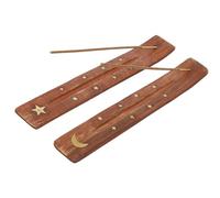 RDNKVB 2pcs Quemador de incienso de madera quemador de incienso hecho a mano con bandeja recolectora de cenizas perfecto para decoración del hogar meditación y yoga