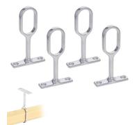 RDNKVB Para Dormitorio,4pcs, Soporte de Varilla, Soporte de Barra de Armario Ovalado, Soporte Central de la Barra de Percha, Soporte para Cortinas, Soporte para Barra de Ropa