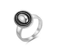 RDSGYZ Anillo para mujer de acero inoxidable, punk, negro, oro, plata, 18 mm, ovalado, vintage, anillo de sellado, anillos de amistad, hip hop, rocker anillos para mujeres