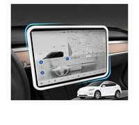 Rdtnvc Para Tesla Para Model 3 2018-2022 E Y 2021-2024 Marco Protector De Silicona Pantalla Control Central El Espejo Retrovisor Interior Protector pantalla cristal templado(B white)