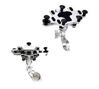 Rdtnvc Soporte para Teléfono De Motocicleta, Aleación, para O Bicicleta Eléctrica, con Amortiguador Y Navegación Soporte De Navegación GPS para Motocicleta(H96-Silvery)