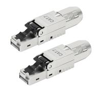 RDTOK Conector RJ45 Cat 7 Sin Herramienta STP 10 Gbps, Conector de Red LAN Ethernet Blindado Compatible con Cat6a/Cat6, AWG 23-26, Ideal para Patch Panel, Router y Red Doméstica (2 uds)