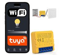 RDTOK WiFi Dimmer Interruptores de Luz, Inteligente Interruptor WiFi Regulador de Luz, Regulador Interruptor Alexa, Compatible con Smart Life/Tuya App,con Alexa/Google Assistant, 2.4Ghz (2 Gang 2 Way)