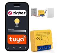 RDTOK Zigbee Dimmer, Mini Zigbee Módulo Interruptor, Inteligente Regulador de Luz, Inteligente Interruptores Luz, Compatible con Smart Life/Tuya App,con Alexa/Google Assistant, 2.4Ghz (1 Gang 2 Way)