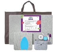 Rdutuok Alfombrilla de prensado de lana de 43 x 61 cm para acolchar tamaño grande y 25,5 x 25,5 cm, tamaño portátil, almohadilla de planchado 100% lana con tijeras, cinta, funda de almacenamiento de