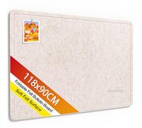 Rdutuok Tablero de Fieltro 118 x 90 cm, Alternativa Moderna al Corcho Autoadhesivo, Panel Plegable para Fotos y Vision Board con 20 Chinchetas - para Oficina, Cocina, Habitación Infantil,Camel
