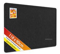 Rdutuok Tablero de Fieltro 118 x 90 cm, Alternativa Moderna al Corcho Autoadhesivo, Panel Plegable para Fotos y Vision Board con 20 Chinchetas - para Oficina, Cocina, Habitación Infantil,Negro