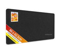 Rdutuok Tablero de Fieltro 86 x 42,5 cm, Alternativa Moderna al Corcho Autoadhesivo, Panel Plegable para Fotos y Vision Board con 20 Chinchetas - para Oficina, Cocina, Habitación Infantil,Negro
