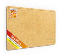 Rdutuok Tablero de Fieltro 86 x 59 cm, Alternativa Moderna al Corcho Autoadhesivo, Panel Plegable para Fotos y Vision Board con 20 Chinchetas - para Oficina, Cocina, Habitación Infantil,Amarillo
