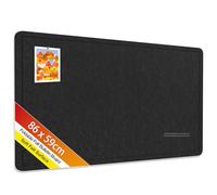 Rdutuok Tablón de anuncios de fieltr,Alternativa Moderna al Corcho Autoadhesivo, Panel Plegable para Fotos y Vision Board con 20 Chinchetas - para Oficina, Cocina, Habitación Infantil,Negro,86 x 59 cm