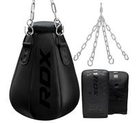 RDX 1.5FT Pera De Maíz Boxeo con Cadena y Guantes - Saco de Boxeo Bolsa de Arena para Entrenamiento de Uppercut, De Pies y Puñetazos, Pelota de Deslizamiento Colgante para MMA Muay Thai y Kickboxing