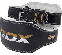 RDX 6” Gimnasio Cinturón Levantamiento de Pesas, Cuero Soporte Lumbar Acolchado, 10 Agujeros Ajustable, Musculación Entrenamiento Peso Belt para Halterofilia Powerlifting Fitness Gym Ejercicio Workout