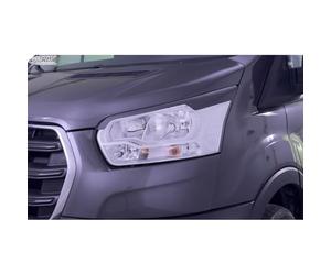 RDX Alerones de Faros Delanteros compatibles con Ford Transit (Faros halógenos Plateados) 2014- (ABS)