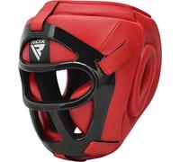 RDX Cascos Boxeo MMA Kick Boxing Entrenamiento, Maya Hide Cuero Headgear con Rejilla Facial Extraíble, Profesional Casco Protector para Muay Thai Sparring Grappling Taekwondo Karate, Hombre Mujere