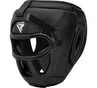 RDX Cascos Boxeo MMA Kick Boxing Entrenamiento, Maya Hide Cuero Headgear con Rejilla Facial Extraíble, Profesional Casco Protector para Muay Thai Sparring Grappling Taekwondo Karate, Hombre Mujere