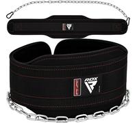RDX Cinturón Lastre Dominadas Inmersión, Dip Belt con 36 Pulgadas Cadena, 6'' Soporte Lumbar para Gimnasio Powerlifting Levantamiento de Pesas Culturismo Gym Halterofilia Entrenamiento, Hombre Mujere