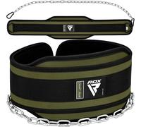 RDX Cinturón Lastre Dominadas Inmersión, Dip Belt con 36 Pulgadas Cadena, 6'' Soporte Lumbar para Gimnasio Powerlifting Levantamiento de Pesas Culturismo Gym Halterofilia Entrenamiento, Hombre Mujere