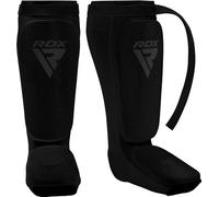 RDX Espinilleras Kick Boxing Muay Thai, Aprobado por SATRA, Espinilla Empeine Protección Pads, MMA Shin Pierna Guardia para Sparring Boxeo BJJ Kárate Entrenamiento, Hombre Mujere (Negro Completo, M)