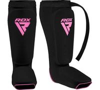 RDX Espinilleras Kick Boxing Muay Thai, Aprobado por SATRA, Espinilla Empeine Protección Pads, MMA Shin Pierna Guardia para Sparring Boxeo BJJ Kárate Entrenamiento, Hombre Mujere (Negro Rosa, L)