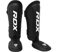 RDX Espinilleras Kickboxing Muay Thai, aprobado por SATRA SMMAF, cuero de primera calidad, almohadillas de protección para el empeine de las piernas, artes marciales MMA, equipo de entrenamiento de boxeo de karate, taekwondo, negro