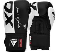 RDX Guantes de Boxeo Maya Hide Cuero Entrenamiento Guantes de Muay Thai, Sparring, Kickboxing, Artes Marciales, Saco Manoplas de Boxeo, MMA, Gimnasia Entrenamientos Hombres Mujeres 8 10 12 14 16 OZ