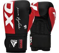 RDX Guantes de Boxeo Maya Hide Cuero Entrenamiento Guantes de Muay Thai, Sparring, Kickboxing, Artes Marciales, Saco Manoplas de Boxeo, MMA, Gimnasia Entrenamientos Hombres Mujeres 8 10 12 14 16 OZ