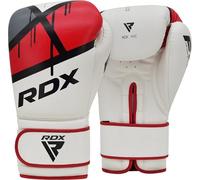 RDX Guantes de Boxeo Muay Thai Entrenamiento, Maya Hide Cuero, Ego Boxing Gloves para Sparring Kickboxing Saco Manoplas de Boxeo MMA Fight Training, Hombres Mujeres, Rojo 12 OZ
