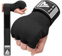 RDX Guantes elásticos de boxeo guantes vendas pulgar correa, color negro, tamaño extra-large