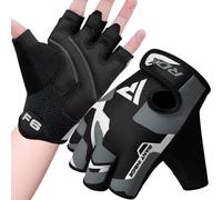 RDX Guantes Gimnasio Levantamiento de Pesas, Antideslizante Acolchado Agarre Protección, Respirable Fitness Gym Gloves para Powerlifting Musculación Culturismo Workout Entrenamiento, Hombre Mujere