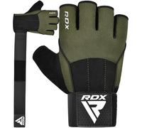 RDX Guantes Gimnasio Levantamiento de Pesas con 3 Placas de muñeca, Correa de 15 Pulgadas de Largo Antideslizante Protección, Unisexo Fitness Powerlifting Musculación Culturismo Workout Entrenamiento