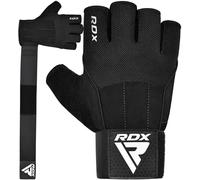RDX Guantes Gimnasio Levantamiento de Pesas con 3 Placas de muñeca, Correa de 15 Pulgadas de Largo Antideslizante Protección, Unisexo Fitness Powerlifting Musculación Culturismo Workout Entrenamiento