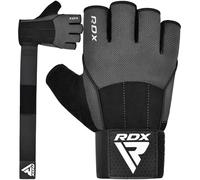 RDX Guantes Gimnasio Levantamiento de Pesas con 3 Placas de muñeca, Correa de 15 Pulgadas de Largo Antideslizante Protección, Unisexo Fitness Powerlifting Musculación Culturismo Workout Entrenamiento