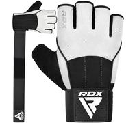RDX Guantes Gimnasio Levantamiento de Pesas con 3 Placas de muñeca, Correa de 15 Pulgadas de Largo Antideslizante Protección, Unisexo Fitness Powerlifting Musculación Culturismo Workout Entrenamiento