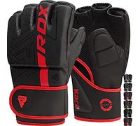 RDX Guantes MMA Artes Marciales Entrenamiento, Precurvado Maya Hide Cuero Grappling Guantillas, Kara Ventilada Palma Gloves, Muay Thai Kick Boxing Sparring Saco de Boxeo Lucha Libre Training