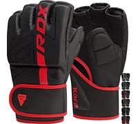 RDX Guantes MMA Artes Marciales Entrenamiento, Precurvado Maya Hide Cuero Grappling Guantillas, Kara Ventilada Palma Gloves, Muay Thai Kick Boxing Sparring Saco de Boxeo Lucha Libre Training