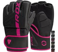 RDX Guantes MMA Artes Marciales Entrenamiento, Precurvado Maya Hide Cuero Grappling Guantillas, Kara Ventilada Palma Gloves, Muay Thai Kick Boxing Sparring Saco de Boxeo Lucha Libre Training
