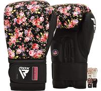 RDX Mujeres Guantes de Boxeo Muay Thai Entrenamiento, Maya Hide Cuero, Boxing Gloves para Sparring Kickboxing Artes Marciales Saco Manoplas de Boxeo MMA Fight Training, 8 10 12oz