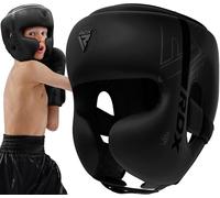 RDX Niños Cascos Boxeo MMA Helmet para Entrenamiento y Muay Thai, Maya Hide Cuero Kara Head Gear, Ideal para Grappling, Sparring, Artes Marciales Kickboxing, Karate, BJJ, Taekwondo