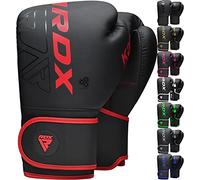 RDX Niños Guantes de Boxeo para Entrenamiento y Muay Thai, Maya Hide Cuero Kara Junior Mitones para Sparring, Kick Boxing, Boxing Gloves para Saco Boxeo, Artes Marciales Training (Rojo, 8OZ)