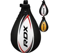 RDX Pera de Boxeo Cuero, MMA Boxeo Punching Velocidad Bola con Eslabón Giratorio, Peras Rapida Speed Bag para Kick Boxing Gimnasio Saco Boxe Fitness Gym Combate