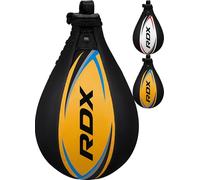 RDX Pera de Boxeo Cuero, MMA Boxeo Punching Velocidad Bola con Eslabón Giratorio, Peras Rapida Speed Bag para Kick Boxing Gimnasio Saco Boxe Fitness Gym Combate