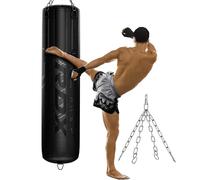 RDX Saco de Boxeo Adulto Sin Relleno 5FT, 2PC 3PC 4PC Cuero Maya Hide Punching Bag Set con Guantes, Cadena y Soporte de pared, Bolsa Punch para Artes Marciales Muay Thai Boxing, Hogar Gimnasio Fitness