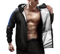RDX Traje Sauna Mujer Hombre Adelgazante, Reach Oeko Tex 100 Certificado, Sudor Chándal con Capucha, Trajes de Sudoración Deportiva Fitness Boxeo Yoga Running Gimnasio, Conjunto de Pantalón Superior