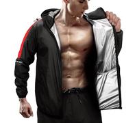 RDX Traje Sauna Mujer Hombre Adelgazante, Reach Oeko Tex 100 Certificado, Sudor Chándal con Capucha, Trajes de Sudoración Deportiva Fitness Boxeo Yoga Running Gimnasio, Conjunto de Pantalón Superior